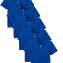 Royal Blue (5-Pack) 6 5-Pack School Uniform Tagless Polo Tshirt for Little Boys & Big Boys